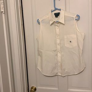 Lauren sleeveless cotton blouse. Size large